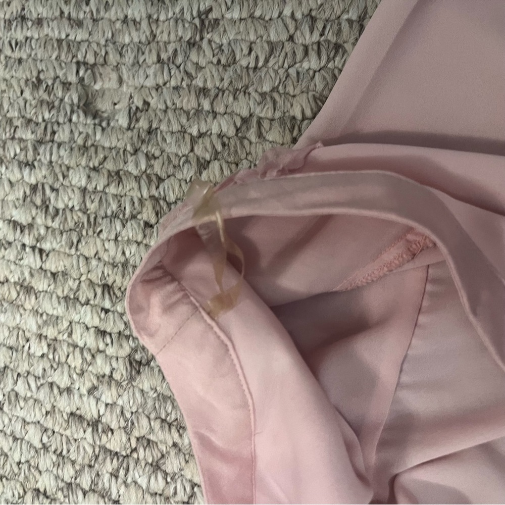 NY Collection Pink Rosette Shoulder V-Neck Blouse XL Women’s - Picture 13 of 13